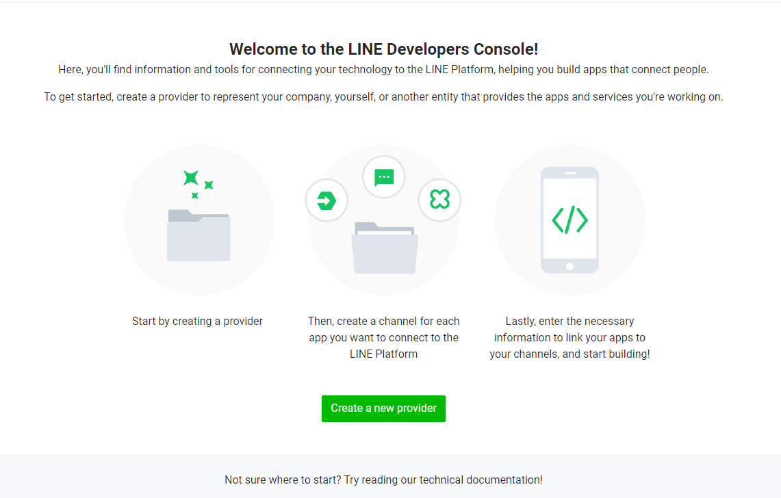 LINE后台创建项目