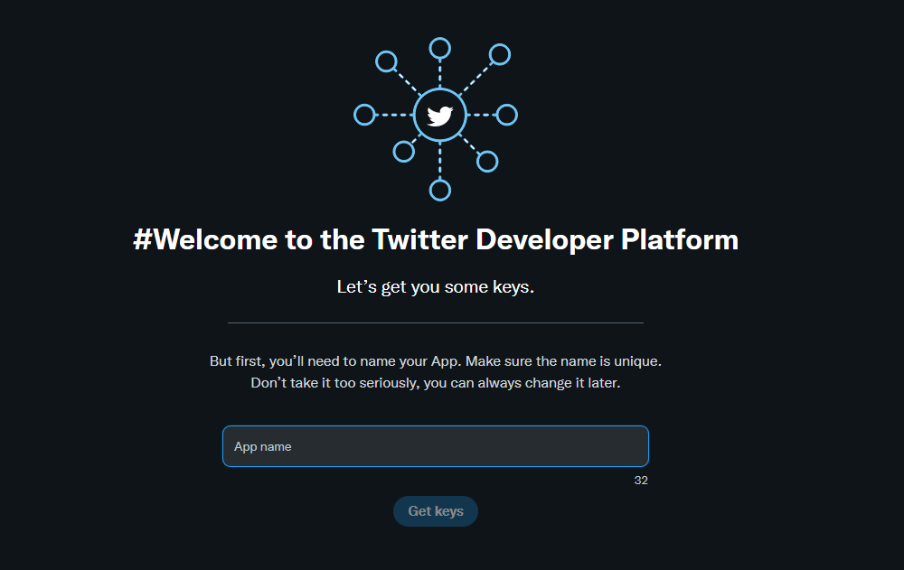 Twitter后台创建项目